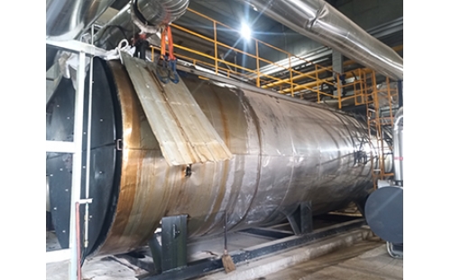 2025年5月8日山東泰安70噸導熱油系統清洗結束